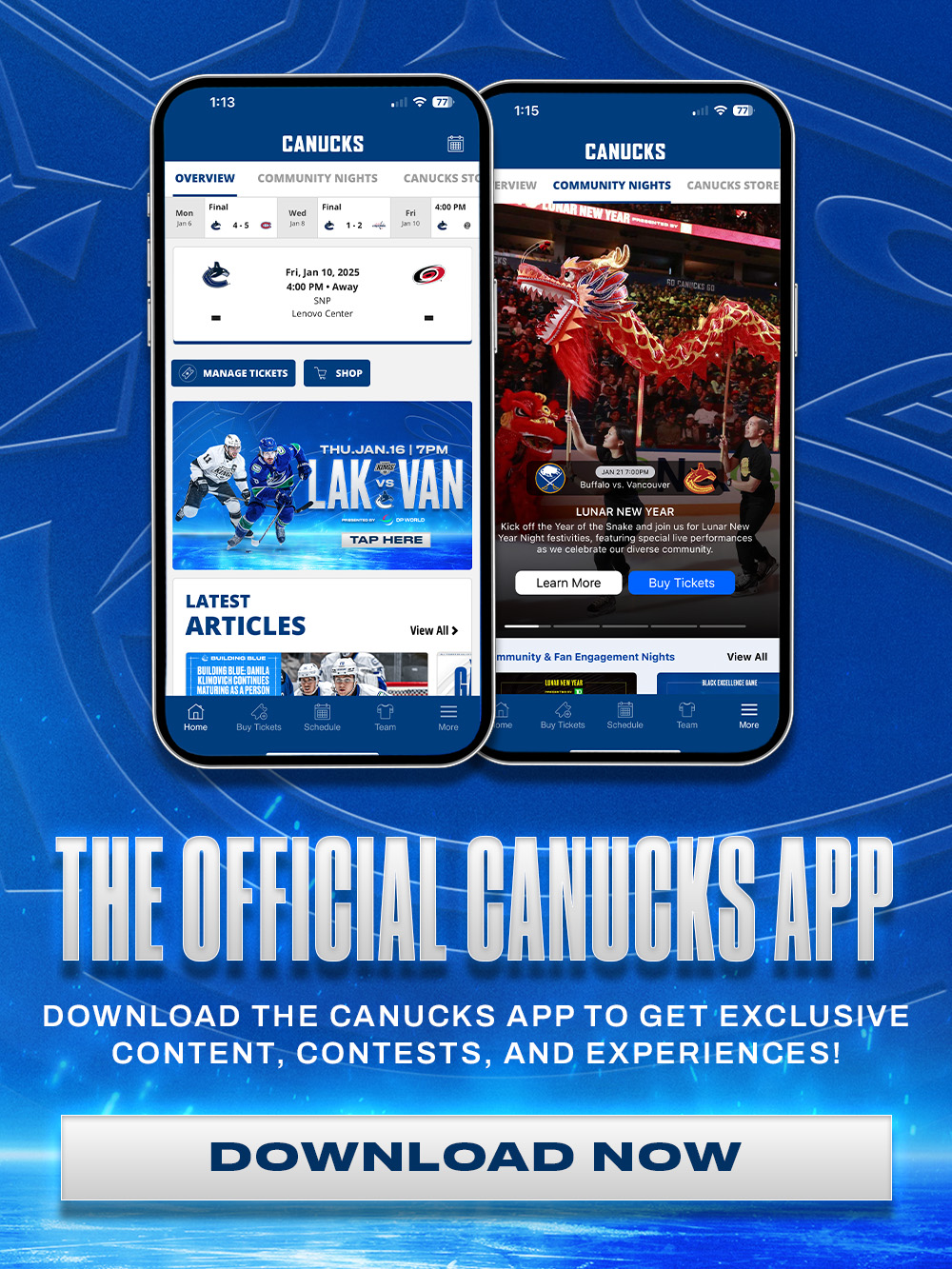 Download the Official Canucks Mobile App